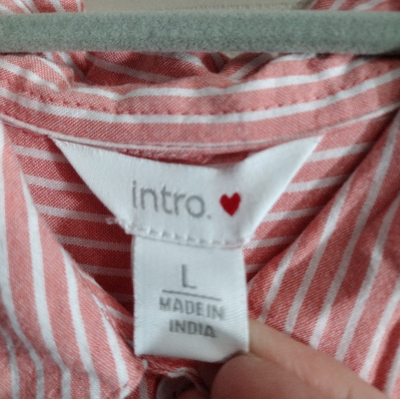 Intro Multicolored Print 3/4 Sleeve Button Down Shirt Women's Large Mixed Med - Picture 6 of 9